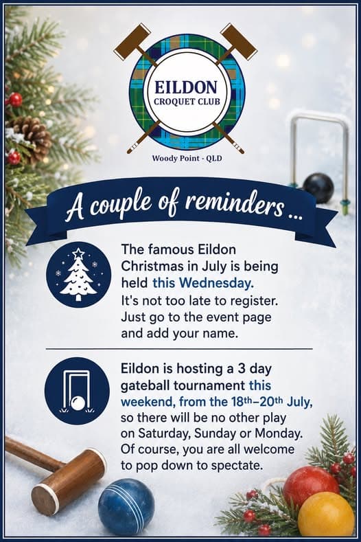 Christmas in July and Gateball Tournament at Eildon