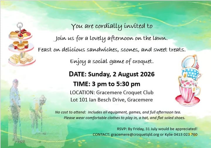 Join Gracemere Croquet Club for a Chat and a Cuppa